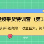 （4406期）短视频带货特训营（第12期）抖音+快手+视频号：收益巨大，简单粗暴！