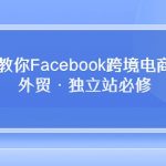 在这里教你Facebook跨境电商入门课，外贸·独立站必修（19节课）