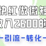 抖快做微短剧，8天收入2600+的实操经验，从前端设置到后期转化手把手教！