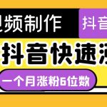 （4589期）短视频油管动画-快手抖音快速涨粉：一个月粉丝突破6位数  轻松实现经济自由