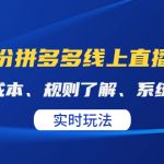 （4140期）某收费10月份拼多多线上直播课： 控制成本、规则了解、系统运营。实时玩法