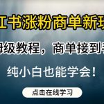 小红书涨粉商单新玩法，保姆级教程，商单接到手软，纯小白也能学会【揭秘】