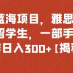 小红书蓝海项目，雅思词汇资料引流留学生，一部手机无脑操作日入300+【揭秘】