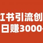 宝哥小红书引流创业粉，日赚3000+【揭秘】