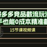 拼多多竞品截流玩法，新手也能0成本精准截流（15节课）