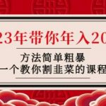 韭菜-联盟·2023年带你年入20w+方法简单粗暴，一个教你割韭菜的课程