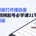 如何套模板打开播放量，起号必学课31节（送钩子模板）