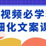 短视频必学精细化文案课，提升你的内容创作能力、升级迭代能力和变现力（价值333元）