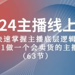 2024主播线上课，快速掌握主播底层逻辑，0-1做一个会卖货的主播（63节课）