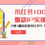 小红书100天爆款IP实操营，0到1做高价值小红书号，每月多赚3000+（16节）