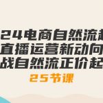 2024电商自然流起号，直播运营新动向 实战自然流正价起号（25节课）