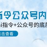 （10640期）Ai指令-公众号内训课：学会ai指令+公众号的底层逻辑（7节课）