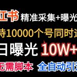 价值10万！小红书自动精准采集＋日曝光10w＋