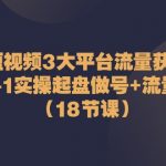 短视频3大平台流量获客：从0-1实操起盘做号+流量创收（18节课）