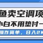 （10961期）闲鱼卖空调项目，新手小白一分钱都不用垫付，操作极其简单，日入2K+