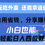 （11037期）0元吃外卖， 还拿高返佣！自用省钱，分享赚钱，小白也能轻松日入四位数