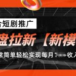 网盘拉新【新模式】，结合短剧推广，听话照做，非常简单轻松实现每月1w+收入