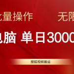 （11064期）搜狐视频搬运，一台电脑单日3000+，批量操作，可无限扩大