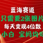 （11047期）只需要2张图片 每天变现4位数 小白 宝妈均可