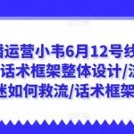 直播运营小韦6月12号线下课，话术框架整体设计/流量低迷如何救流/话术框架等