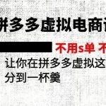 （11526期）2024拼多多虚拟电商训练营 不用s单 不用改销量  在拼多多虚拟上分到一杯羹