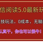 （11507期）微信阅读最新5.0版本，黑科技玩法，完全解放双手，多窗口日入500＋