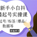 2024新手小白抖音直播起号实操课，流量/起号/标签/爆品/数据等